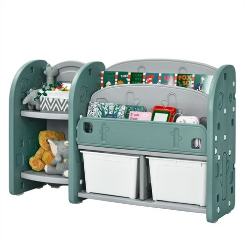 Costway Kids Toy Storage Organizer w/Bins & Multi-Layer Shelf for Bedroom  Playroom Green 