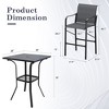 Ridstar 3 Pieces Outdoor Patio Square Bar Table Set For Lawn & Garden, Black Tabletop - 2 of 2