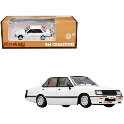 Mitsubishi Lancer EX2000 Turbo RHD (Right Hand Drive) White w/Stripes with Extra Wheels 1/64 Diecast Model Car by BM Creations