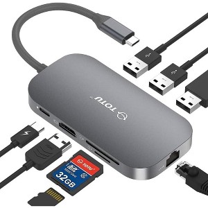 TOTU Docking Station, USB C Hub, 9 in 1 Triple Display Docking Station with Collage Display Mode, for MacBook Pro Air and Type-C Laptops - 1 of 4