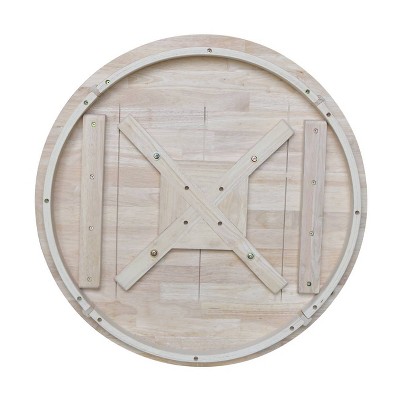 Farmhouse Charm 30" Round Wood Extendable Dining Table, Unfinished