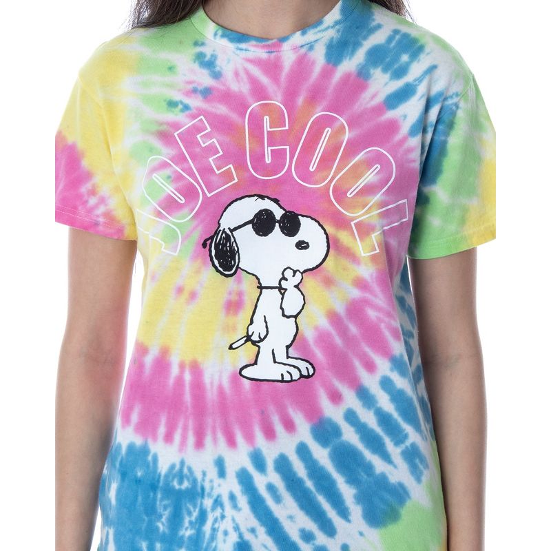 Peanuts Womens' Joe Cool Snoopy Tie-Dye Skimmer T-Shirt Adult, 3 of 6