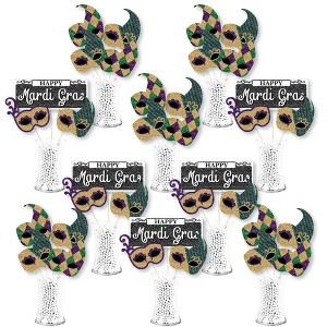 Big Dot of Happiness Mardi Gras - Masquerade Party Centerpiece Sticks - Showstopper Table Toppers - 35 Pieces - 1 of 4
