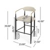 JUJABU Upholstered Back Bar Stools Set of 2, Iron Legs, 260 Lbs Weight Capacity, Suitable for Kitchen Islands - 4 of 4