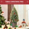 HOMCOM 18" Tall Unlit Miniature Snow-Flocked Tabletop Artificial Christmas Tree, Holiday Decoration with Pine Cones and Berries - 2 of 4