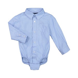 Andy & Evan  Infant Blue Chambray Button Down Shirt - 1 of 4