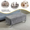 CAVINAS Luxury Tufted Storage Ottoman Bench,Footstool with Crystal Buttons,Storage Bench Footrest for Bedroom,Living Room,Gray - 4 of 4