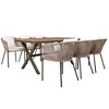 Nestfair 7pc Metal Frame Outdoor Dining Set with Cushion and Acacia Wood Tabletop Beige - 4 of 4