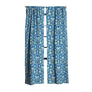 Jenean Morrison Climbing Floral Blues Set of 2 Panel Blackout Window Curtain - Deny Designs - 1 of 4