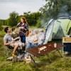 Tangkula Folding Wooden Camping Table Portable Picnic Table w/ Carry Bag Roll-up Bamboo Tabletop Outdoor Travel Camping Table Natural/Coffee - 3 of 4