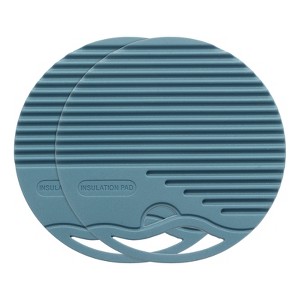 Unique Bargains Round Heat Resistant Non-Slip Silicone Trivet Mat for Pots Coasters 2 Pcs - 1 of 3