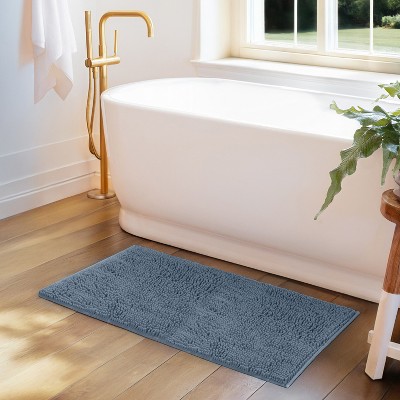 Soft Absorbent Chenille Bath Mat Rug with Anti-Skid Rubber Backing - Becky Cameron