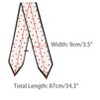 INSPIRE CHIC Women's Heart Print Skinny Long Silky Ribbon Hair Band Handbag Wrap Scarves 1Pc - 3 of 4