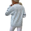 Womens Pullover Sweater Turtleneck Snowflakes Sweater Christmas Sweater Ribbed Knit Long Sleeve Sweater - 2 of 4