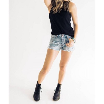 Women's Caitlin Distressed Denim Shorts - falcon park