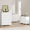 PB Ring Pull Dresser, 4/5 Drawer Chest with Circular Handles, MDF Storage Cabinet in White/Black for Bedroom - 2 of 4