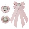 INSPIRE CHIC Women's Solid Color Pre-tied Bowknot Pin Brooch Bow Ties with Big Rhinestones - 3 of 4