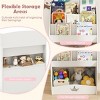 Angel Sar White 3-Tier Kids Bookshelf & Toy Storage Organizer with Hidden Compartments, Montessori Bookcase for Playroom, Nursery, Classroom, White - 4 of 4