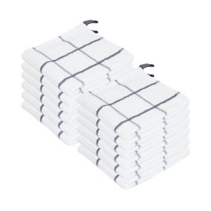 Sloppy Chef Premier Dishcloth (12 Pack), 13x13, 100% Ringspun Cotton, Looped, Windowpane Pattern - 1 of 4