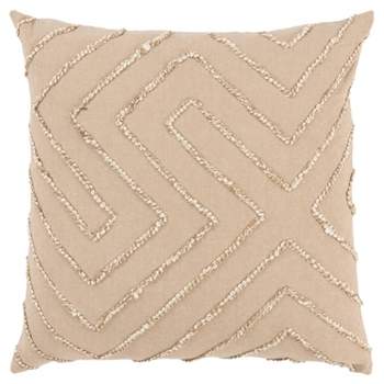 20'x20' Oversize Natural Modern Industrial Square Throw Pillow Beige - Rizzy Home