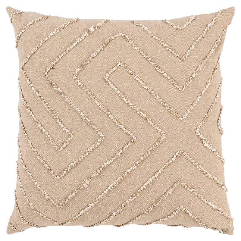 20&#39;x20&#39; Oversize Natural Modern Industrial Square Throw Pillow Beige - Rizzy Home, 1 of 9