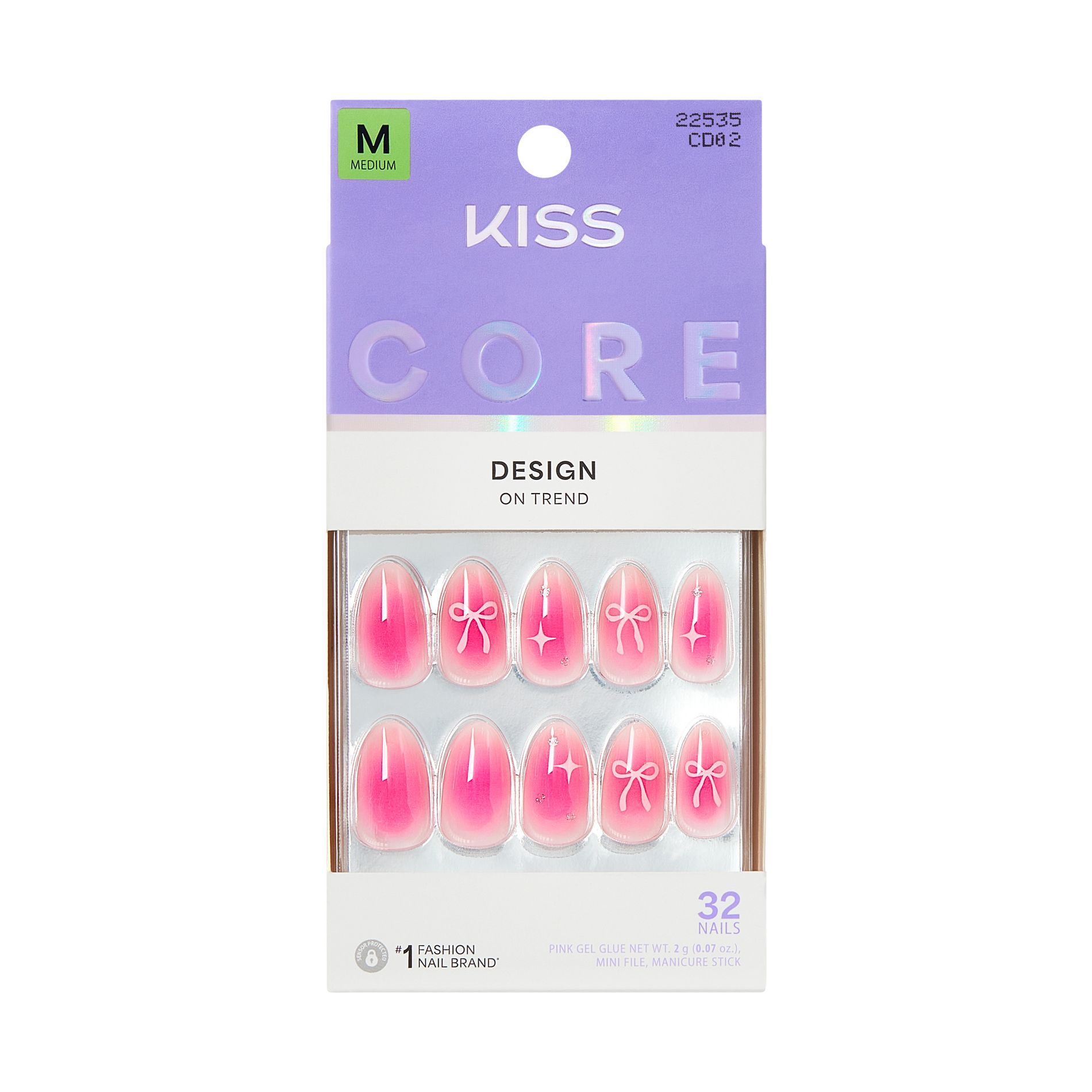 Kiss Nails CORE Design Press-On Fake Nails - Medium Almond - Hoppy Days - 35ct