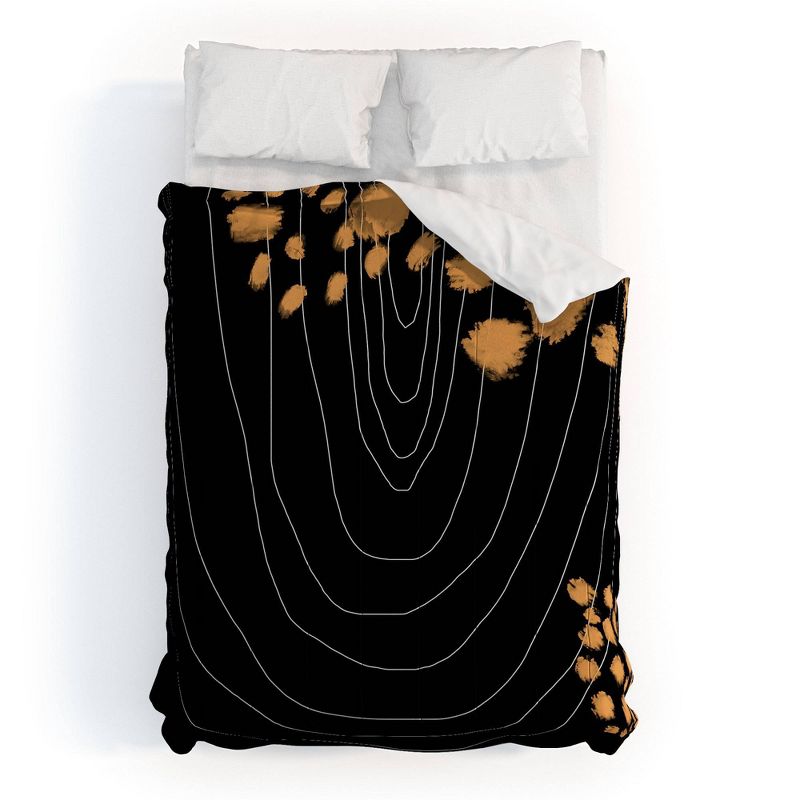 Aleeya Jones Polyester Comforter & Sham Set Black/Gold - Deny Designs, 1 of 6
