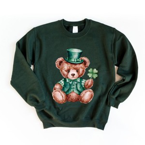 St. Patrick's Bear Clover - Women's Graphic Sweatshirt - 1 of 4
