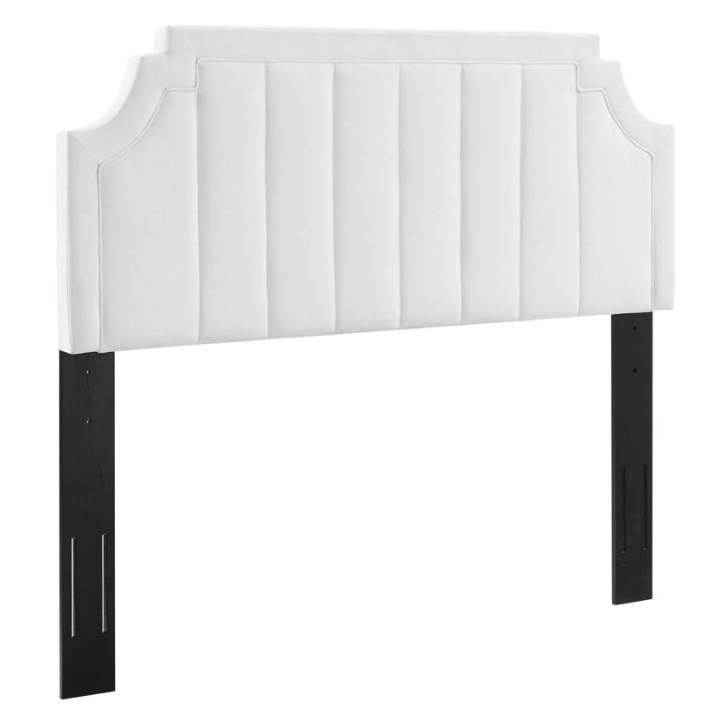 Twin Alyona Channel Tufted Performance Velvet Headboard White - Modway, 1 of 8