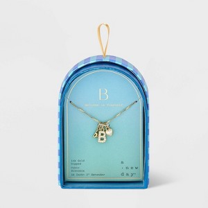 14K Gold Dipped Charm Initial Pendant Necklace - A New Day™ Gold - 1 of 4