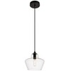 Elegant Lighting Placido Collection Pendant D9.8 H9.3 Lt:1 Black and Clear Finish - 2 of 4