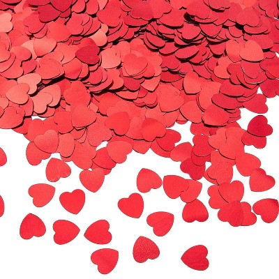 Bright Creations Red Heart Confetti Table Decorations for Valentine's Party Decor Party Favors, Red, 0.5 x 0.5 in