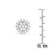 Steeltime Ladies brass round simulated diamonds cluster stud earrings. Color Options: White, Gold - 3 of 4