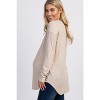 PinkBlush Beige Long Sleeve Ribbed Maternity Top - 3 of 4