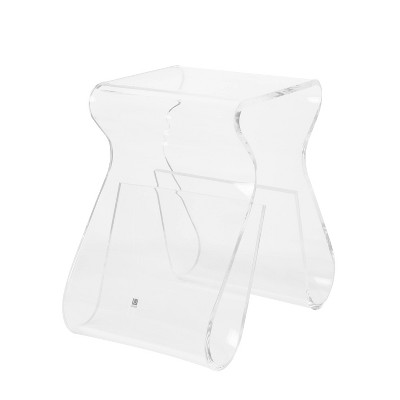 Clear Acrylic Rectangular Side Table with Storage