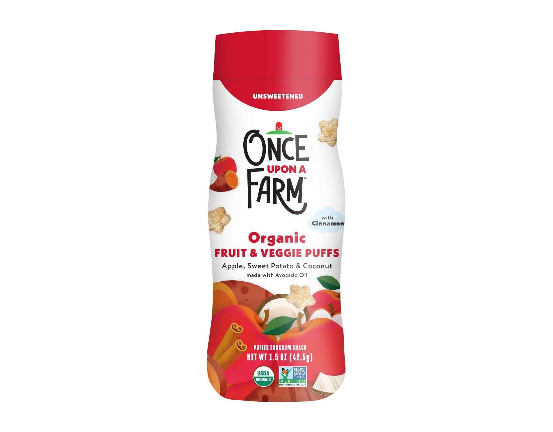 Once Upon a Farm Fruit & Veggie Puffs Apple Sweet Potato & Coconut Baby Snacks - 1.5oz