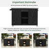 Vynxaria Black Outdoor Kitchen Island Fir Wood Kitchen Island with Stainless Steel Top - 3 of 4