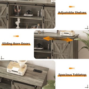 Farmhouse TV Stand for 75 in Television, Wood Entertainment Center - 1 of 4