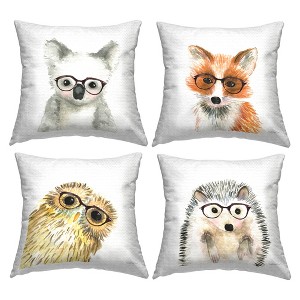 Stupell Industries Adorable Forest Animals Hipster Glasses Owl Fox (Set of 4) - 1 of 3