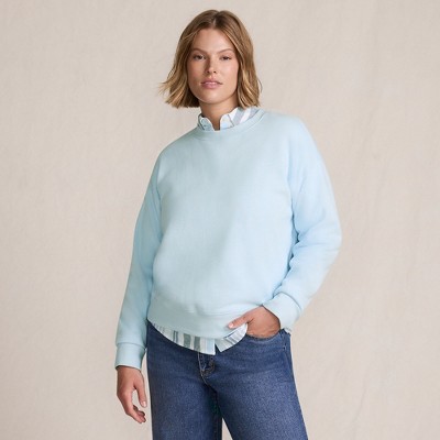 Lands' End Women's Serious Sweats Relaxed Long Sleeve Crew Neck Sweatshirt