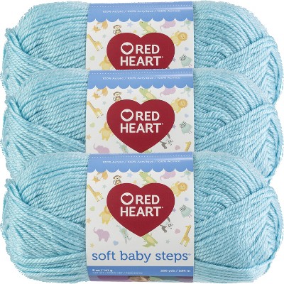 Red Heart Soft Baby Steps Baby Pink Yarn - 3 Pack of 141g/5oz - Acrylic - 4 Medium (Worsted) - 256 Yards - Knitting, Crocheting & Crafts