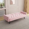 NicBex Modern Tufted Loveseat Sofa Couch with Foldable Cup Holder & Black Legs,2-Seat Lounge Sofa for Living Room,Apartment - 4 of 4
