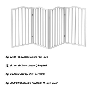 White Freestanding 4-Panel Metal and Plastic Pet Gate