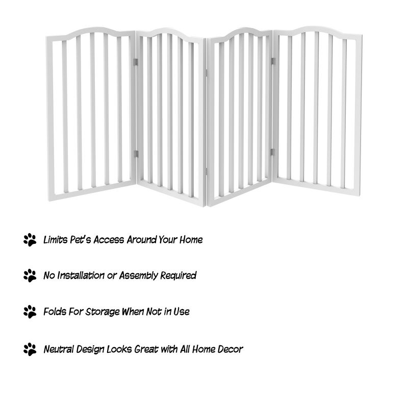 Indoor Pet Gate - 4-Panel Folding Dog Gate for Stairs or Doorways - 72x32-Inch Tall Freestanding Pet Fence for Cats and Dogs by PETMAKER (White), 3 of 9
