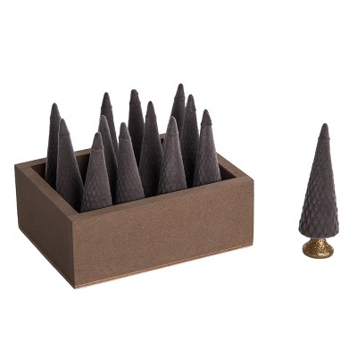 Transpac Resin Mini Flocked Grey Tree Decorative Object 12 Inch Tabletop Sculpture Christmas Indoor Use Gift Giving and Hostess Gifts Easy Care Spot