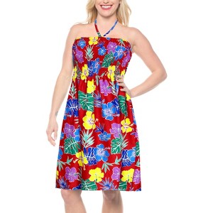 LA LEELA Women's Tube Dress Club Top Short One Size Barn Floral - 1 of 4