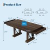 TackView 71''Wooden Kitchen Table with 2-Drawers,Large Tabletop & Sturdy Frame,Rectangular Dining Table with Double Pedestal for 6-8 - 3 of 4