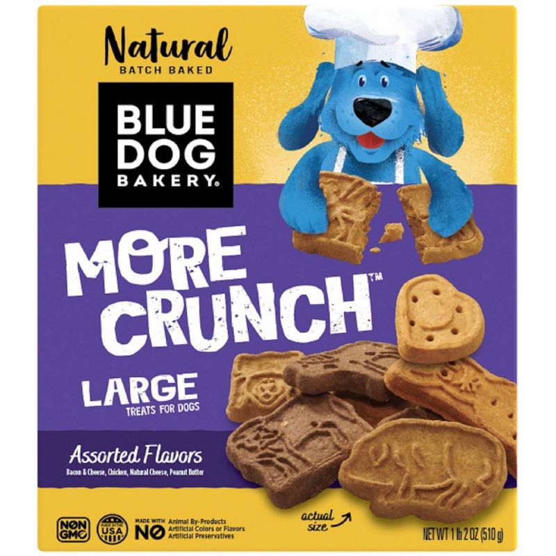 Blue Dog Bakery More Chicken, Cheese and Fruit Flavors Crunch Dog Treats - 18oz, 1 of 8