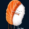 Men's Design By Humans Sushi Hug By andremullerdko T-Shirt - 2 of 4