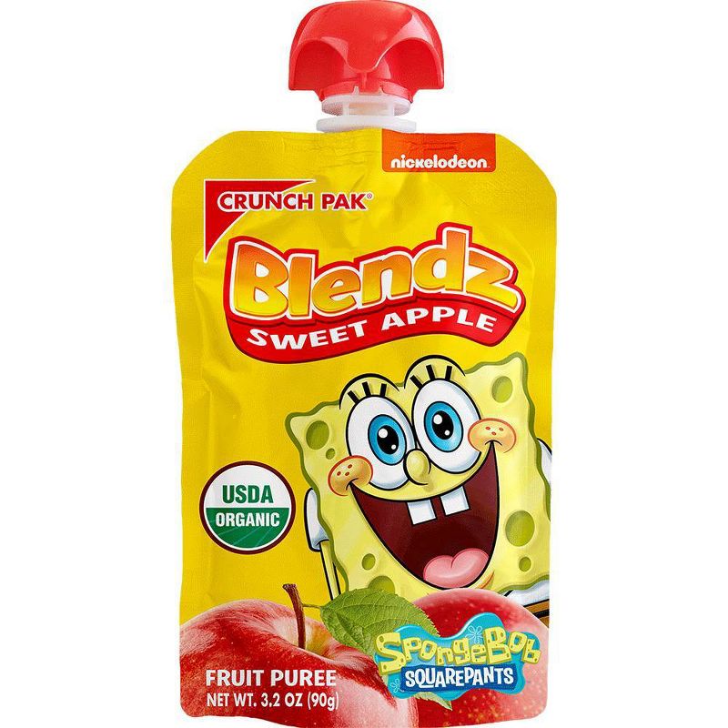 Crunch Pak Blendz SpongeBob SquarePants Organic Apple Pouch - 3.2oz, 1 of 4